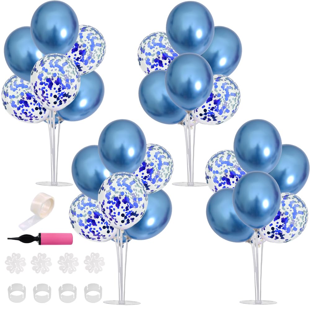 TONIFUL Blue Balloon Stand Centerpiece Table Decoration for Blue Party Decorations,Fathers Day,Birthday Decorations,Mens Birth
