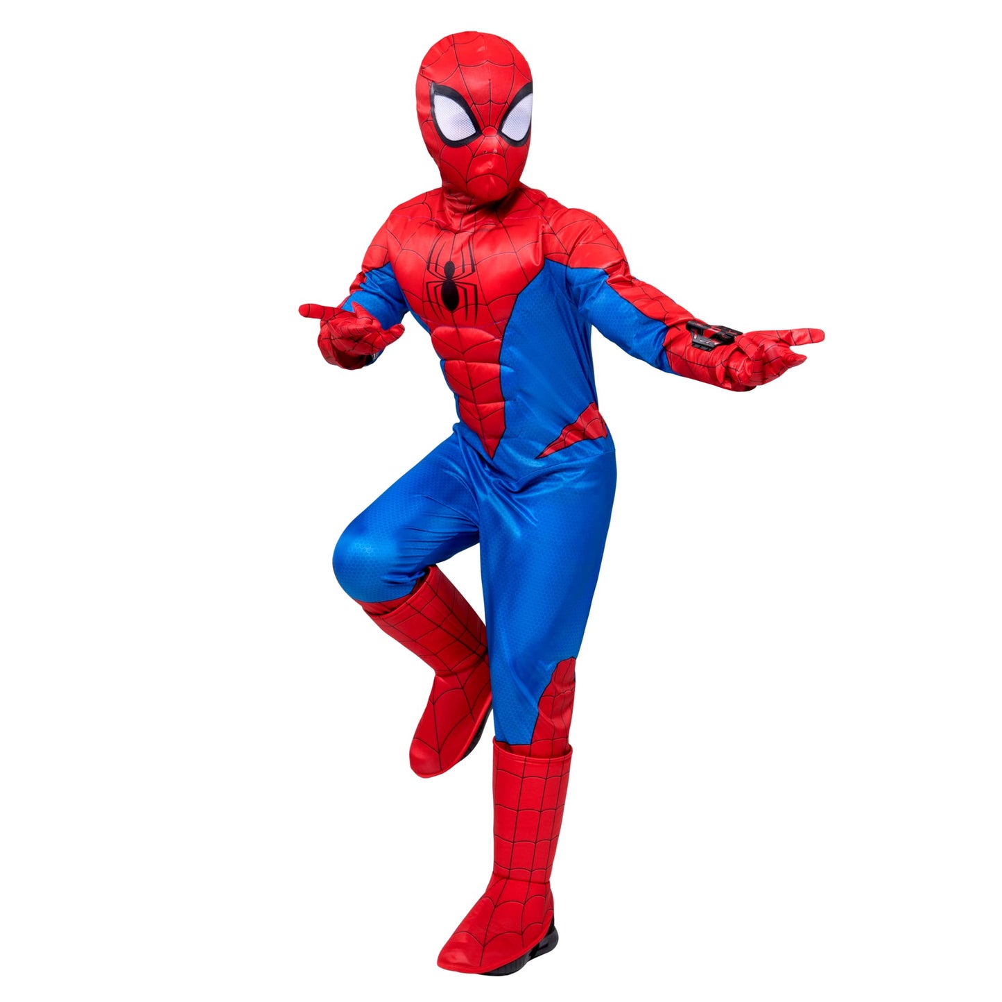Marvel Spider-Man Official Youth Halloween Costume - Padded Jumpsuit With Gloves And Detachable Mask (L) Multi