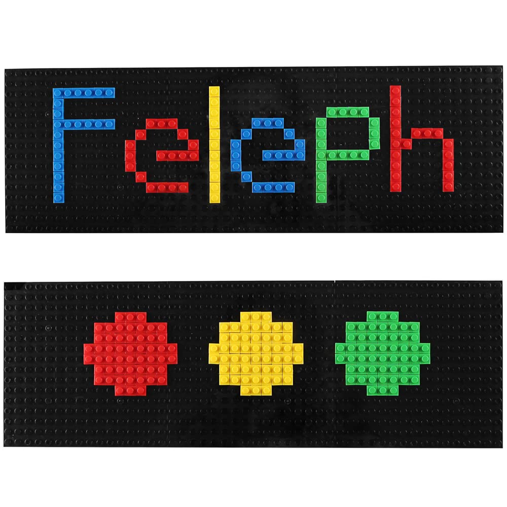 Feleph 9Pcs Brick 16X16 Black Plate 1/3 With Holes And Pin Pixel Art Painting Classic Blocks Compatible With 65803 3673 Major Base Plates Brands
