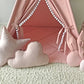 Rongfa Kids Teepee Tent With White Pom Pom - Indoor Play Teepee For Children Boys Portable Play House (Pink)