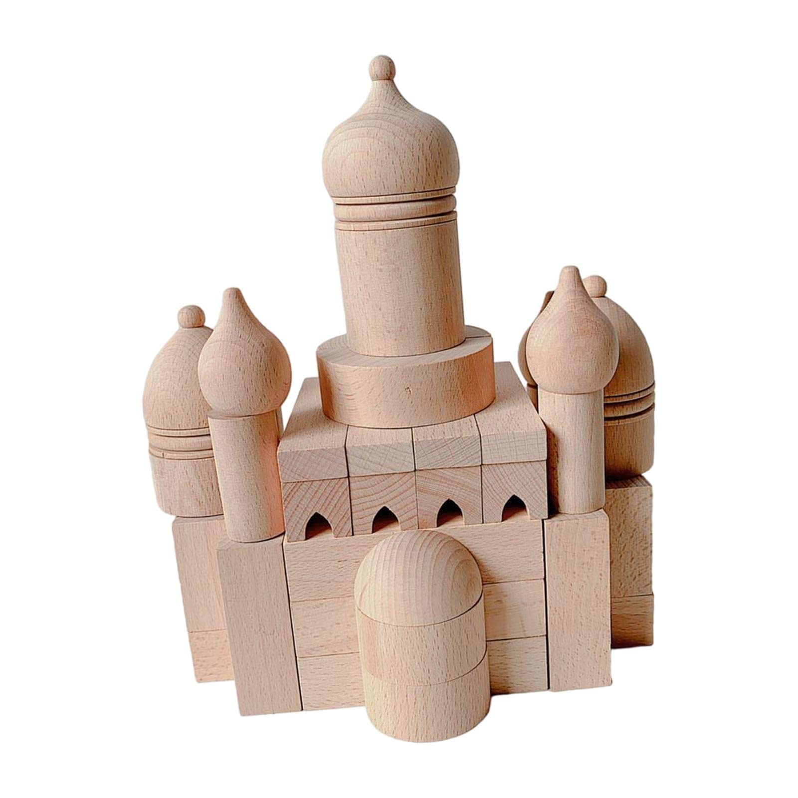 Jazzy Pearls Toys & Hobbies  Preschool Toys & Pretend Play  Wooden & Handcrafted Toys55 Pieces Castle Building Blocks Stackin