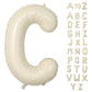 Biapian 40 Inch Letter C Balloons, Giant Cream C Foil Balloon, Big Single Alphabet A-Z Balloons, Beige Large Aluminum C Balloons