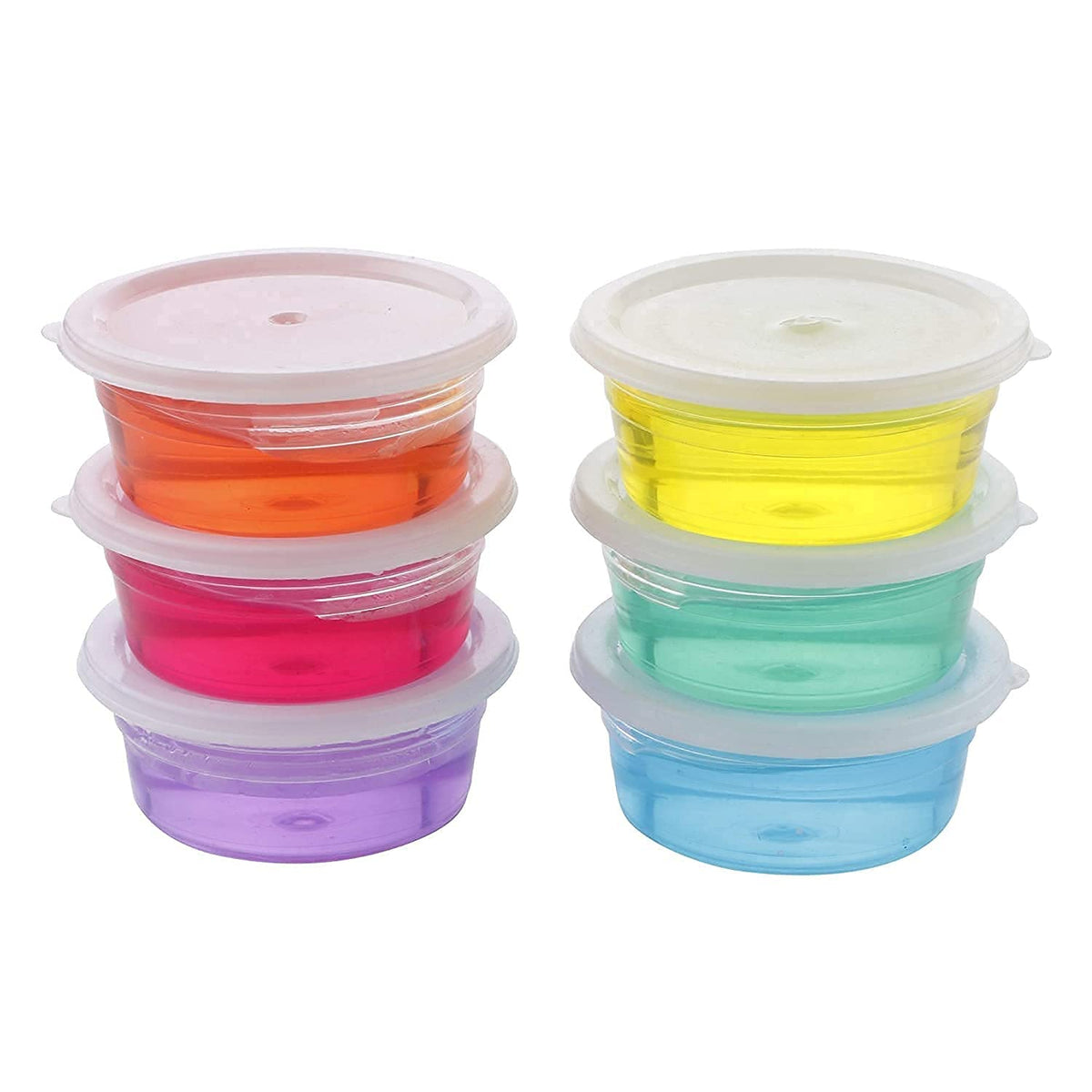 Promote Trader Combo Of 6 Crystal Slime With Free Glitter And Modelling Clay Tools + Paper Straws For Kids Boys And Girls