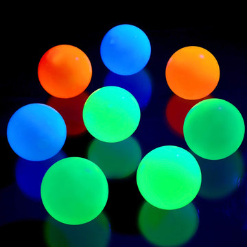 Skylety 8 Pieces Glow In The Dark Sticky Balls Elevated Glowing Stress Balls Relax Cool Asmr Stuff Toy For Ceiling Wall Adults(2.6 Inches,White, Blue, Orange, Green)