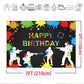 Mocsicka Paintball Backdrop Happy Birthday Party Paintball Theme Decoration Background Colorful Splash Shooting Game Happy Birth