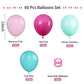 Pink Blue Balloons, 60Pcs Hot Pink Teal Blue Balloons, 12 Inch Hot Pink Confetti Helium Balloons Rose Red Turquoise Latex Balloo