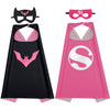 Karazzo Superhero Capes And Masks Kids Costumes Halloween Christmas Cosplay Dress Up For Boys Girls (Pink+Black)