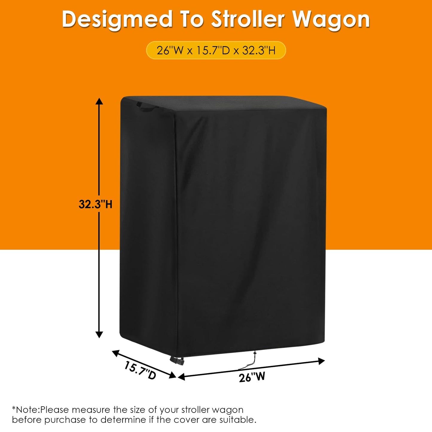 Hengme Stroller Wagon Cover For Travel,Waterproof Quad Stroller Cover For Wonderfold W2 Foldable Wagon For Kids-26 W X 15.7'' D
