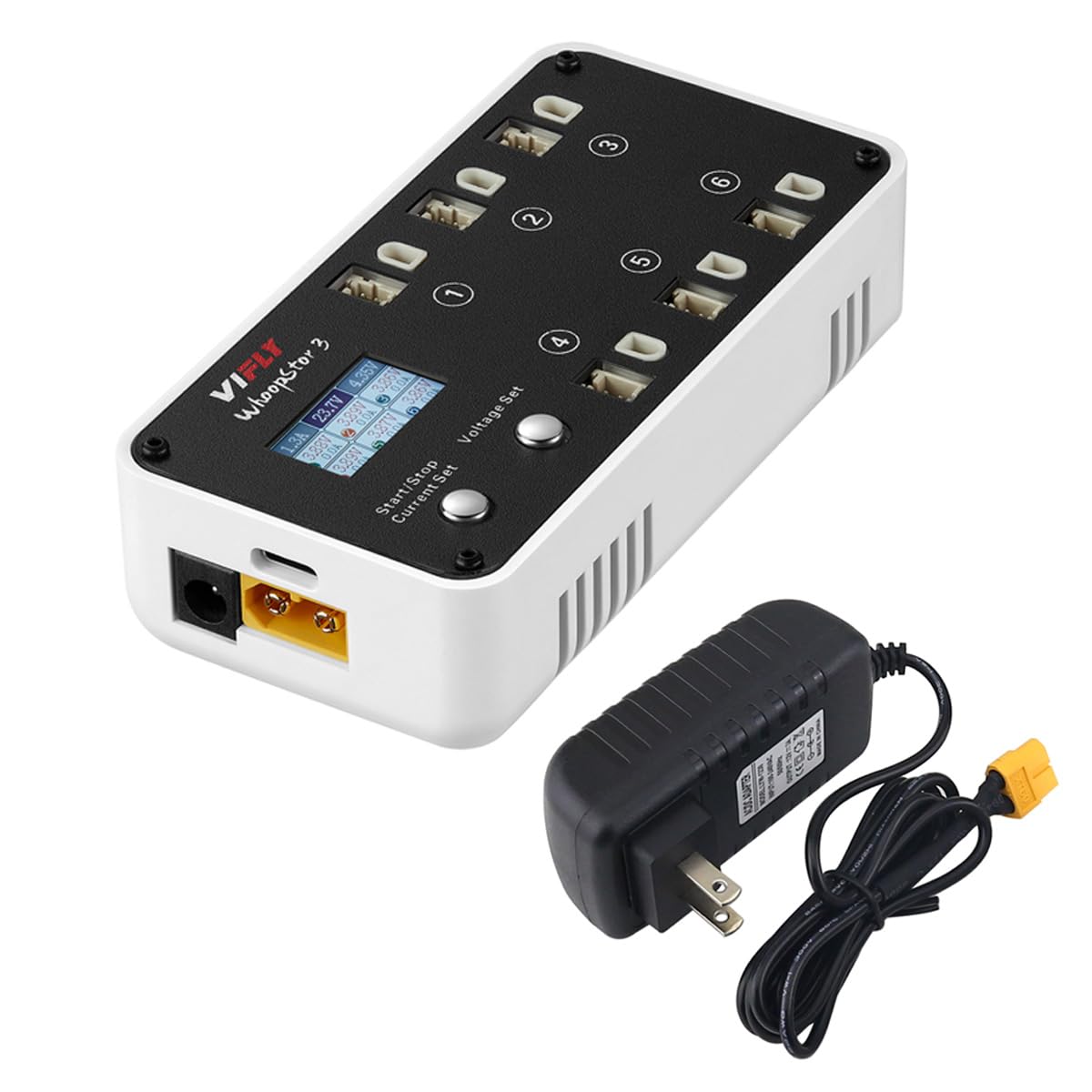 SoloGood VIFLY WhoopStor 3 V3 Battery Charger 6 Ports 1S LiPo Charger Discharger Storage Memory Function for Tinywhoop BT2.0 PH2