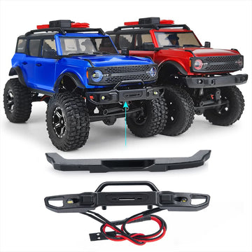 WEFEINO Metal Front & Rear Bumper with Lights for 1/24 Axial SCX24 AXI00006 Bronco RC Crawler Car (Front and Rear)