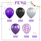Halloween Balloons,Purple And Black Balloons,60 Pcs 12 Inches Metallic Purple Metallic Silver Matte Black Purple Matte Black Bal