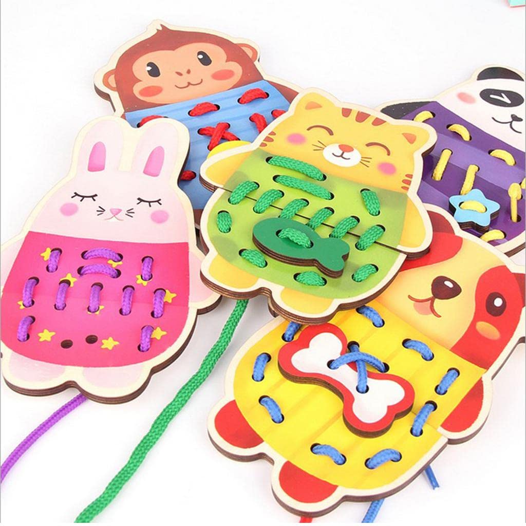 LOOM TREE Montessori Toys Animals Lacing & Tracing Game Educational Toy Gift for Kids | 1 Set Lacing Game Toys