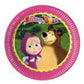 Procos 86511 Masha and Bear Paper Plates 23 cm Multi-Coloured, Multicolor