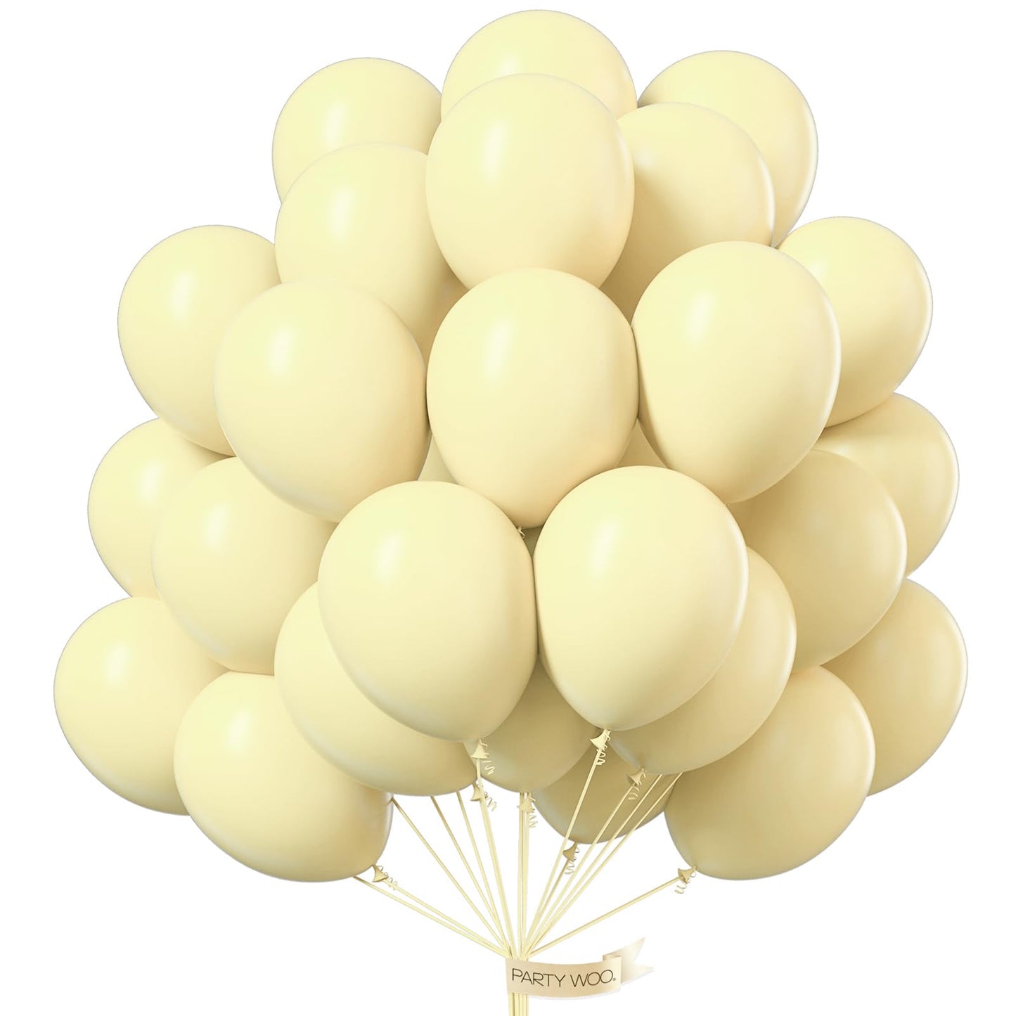 PartyWoo 12 Inch Yellow Balloons, 50 pcs Rubber Balloons for Party Decorations, Birthday & Baby Shower, Pale Yellow - Yellow-Q07