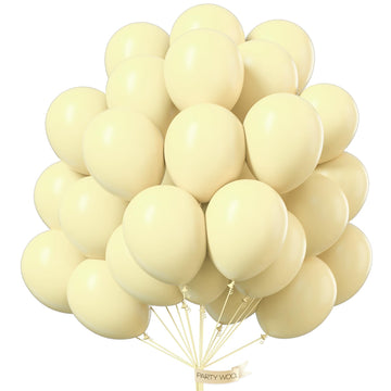 PartyWoo 12 Inch Yellow Balloons, 50 pcs Rubber Balloons for Party Decorations, Birthday & Baby Shower, Pale Yellow - Yellow-Q07