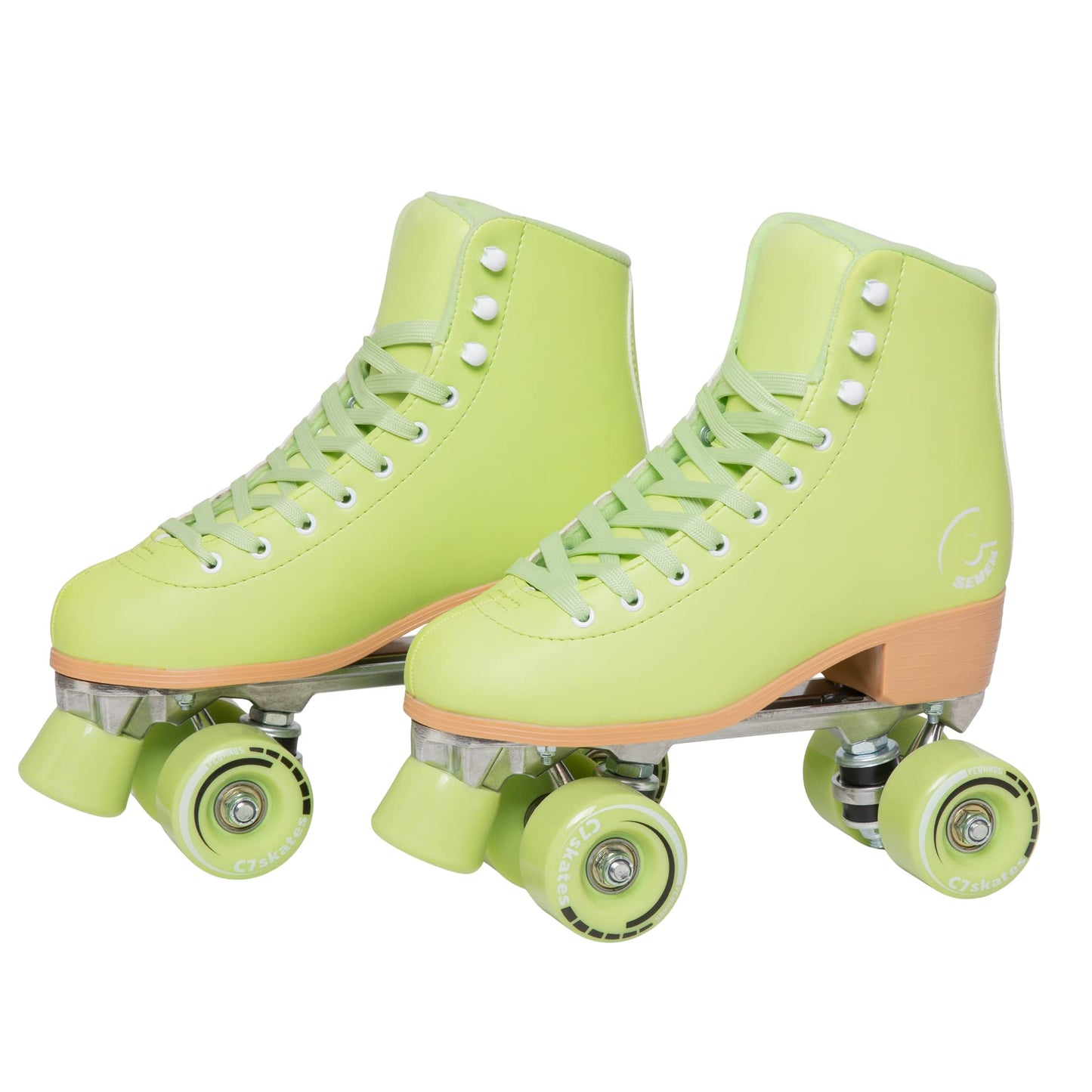 C SEVEN C7skates Cute Roller Skates for Girls and Adults (Matcha, Womens 10 / Mens 9)