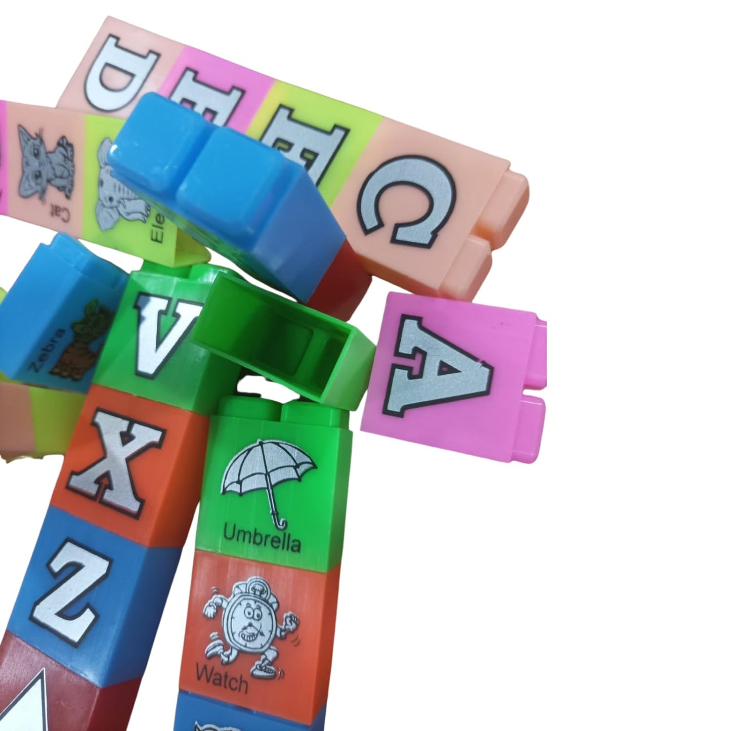 Alphabet Blocks For Kids, Educational Toys For Toddlers 2 To 5 Years, Abc Cubes Learning Toy, Stacking Building Blocks Set, Kids