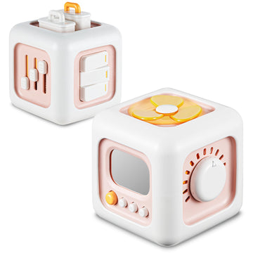 Bessome Busy Activity Cube For Fine Motor Skill Learning|Montessori Toys For 1 Year Old Girls|Sensory Toys For Toddler 1-3|Trave