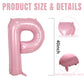40 Inch Pink Letter Balloons, Large P Letter Balloons Foil Helium Balloon, Foil Big Single Alphabet P Balloon, Pink Letters for