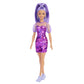 Barbie Fashionistas Doll, Petite, Long Purple Hair & Purple Metallic Dress, Sheer Bodice & Sleeves, Purple Sneakers, Toy For Kid