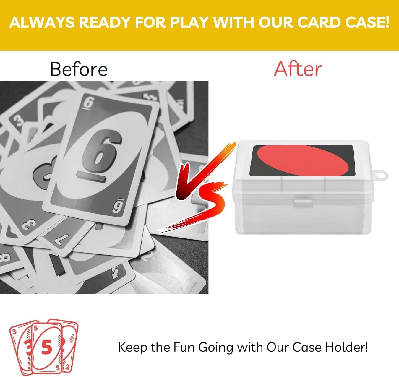 4Pcs Card Case Holder Designed for Classic Card Game, Holds 108 Pcs Card Compatible with Classic UNO Deck, and so on, 3.93x2.6x1