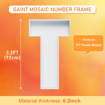 3Ft Large Marquee Letters Mosaic Balloon Frame Pre-Cut Foam Board Marquee Light Up Letters T For Birthday Party Decorations,Wedd
