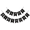 Waenerec Black Happy Birthday Banner Sign Happy Birthday Bunting Banner Garland For Kids Girl Woman Birthday Tea Party Decorations Bunting Flag Birthday Party Supplies