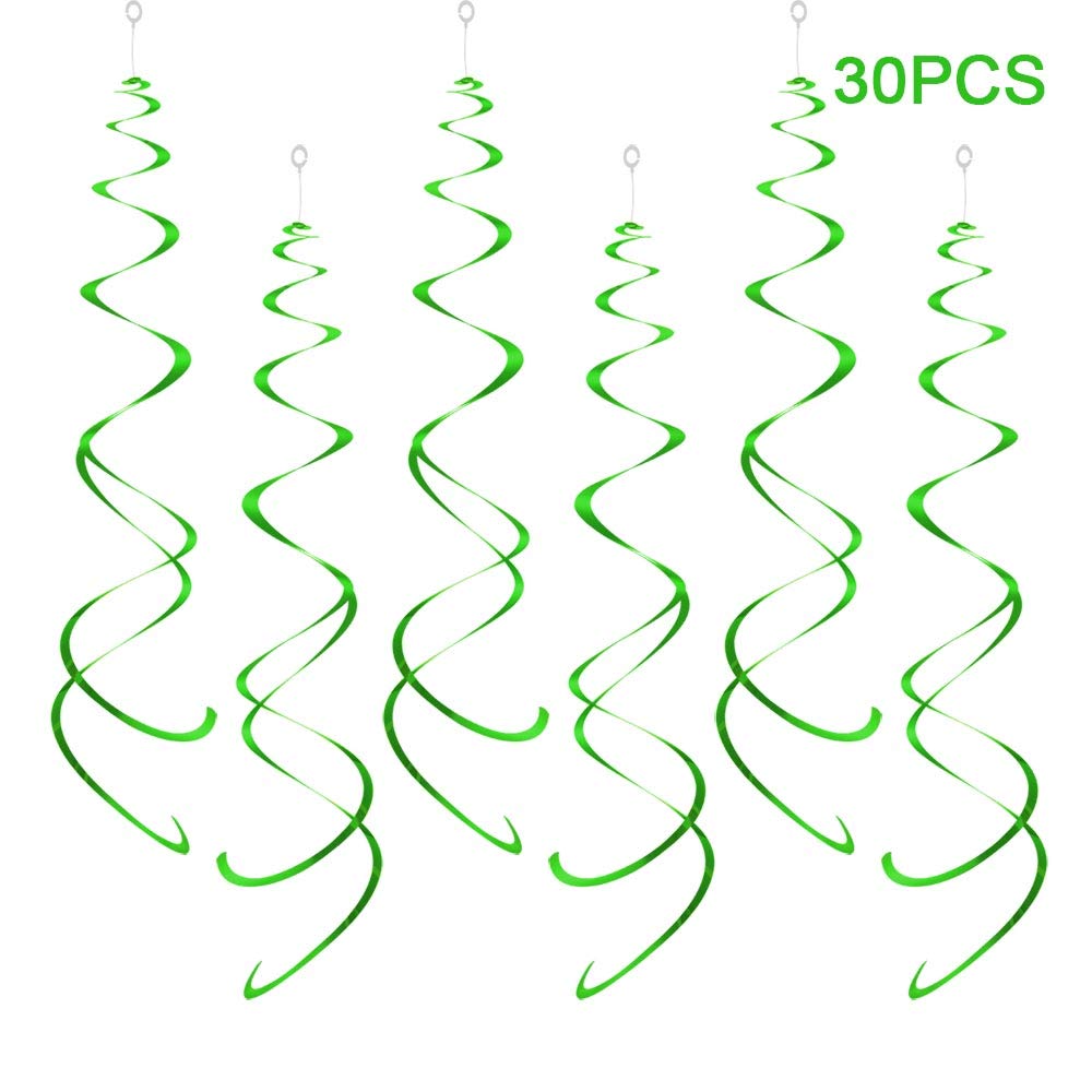 AimtoHome Party Swirl Decorations, Hanging Swirl for Ceiling Decorations, Green, Pack of 30