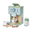 MONT PLEASANT Kids Wooden Toys Toddler Pretend Play Kitchen Accessories Green Coffee Maker Espresso Machine Playset Montessori K