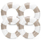 Whaline 4 Pcs White Tan Inflatable Swimming Float Toys Swim Rings Striped Prints Pool Loungers Tube for Summer Swimming Beach Pa