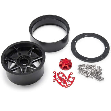 QUE-T 2.2'' Metal Beadlock Wheel Rims Set for RC 1/10 Crawler TRX4 SCX10 90046 Pack of 4