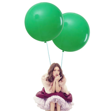 In-Jooyaa 24 Inch Latex Big Round Balloons 7 Pack Green Thick Giant Balloons For Photo Shoot Wedding Baby Shower Birthday Party