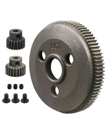 86T 48P Spur Gear Set Metal Steel with 19T 21T Pinions Gear Sets Upgrade Parts Replace Traxxas 4686 Fit for 1/10 Traxxas Slash 2