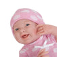 La Newborn Boutique - Realistic 15' Anatomically Correct Real Girl Baby Doll – All Vinyl “Pink Polka Dot ” – Made In Spain