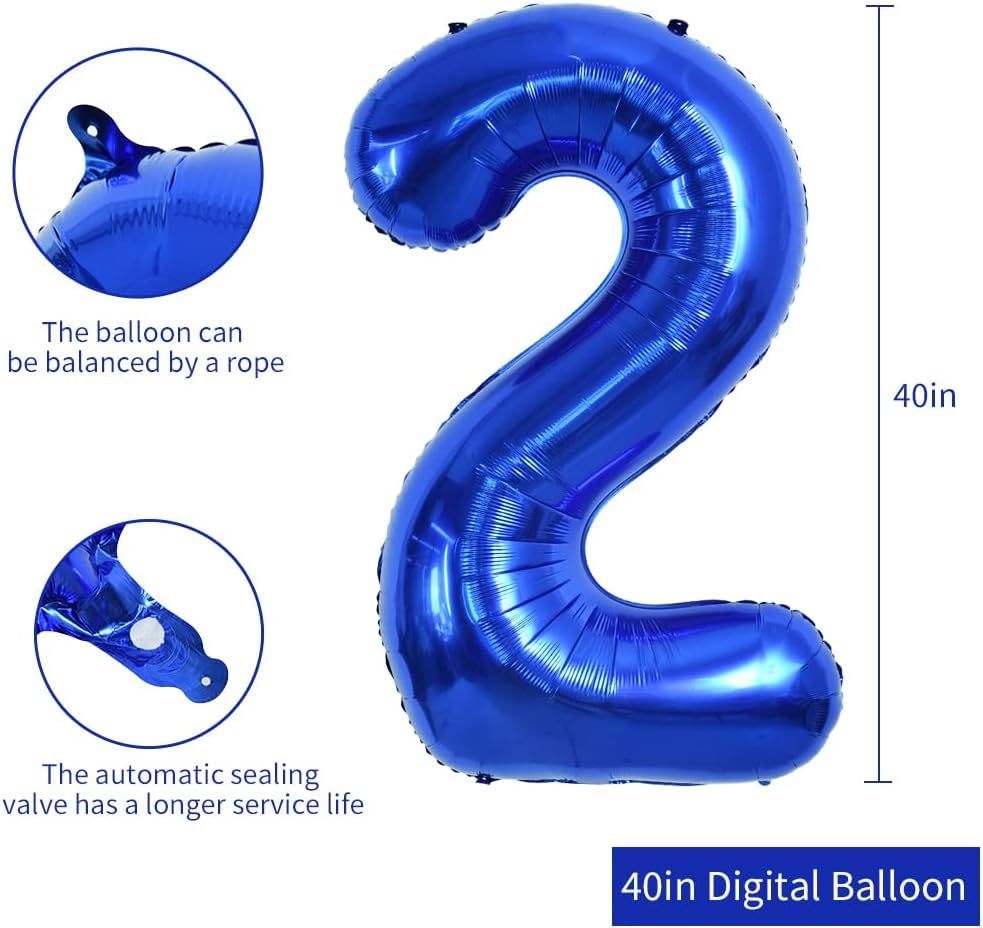TONIFUL 40 Inch Large Navy Blue Number 21 Balloons Giant Digital 21 or 12 Helium Balloons, Foil Mylar Big Number Balloons for 12