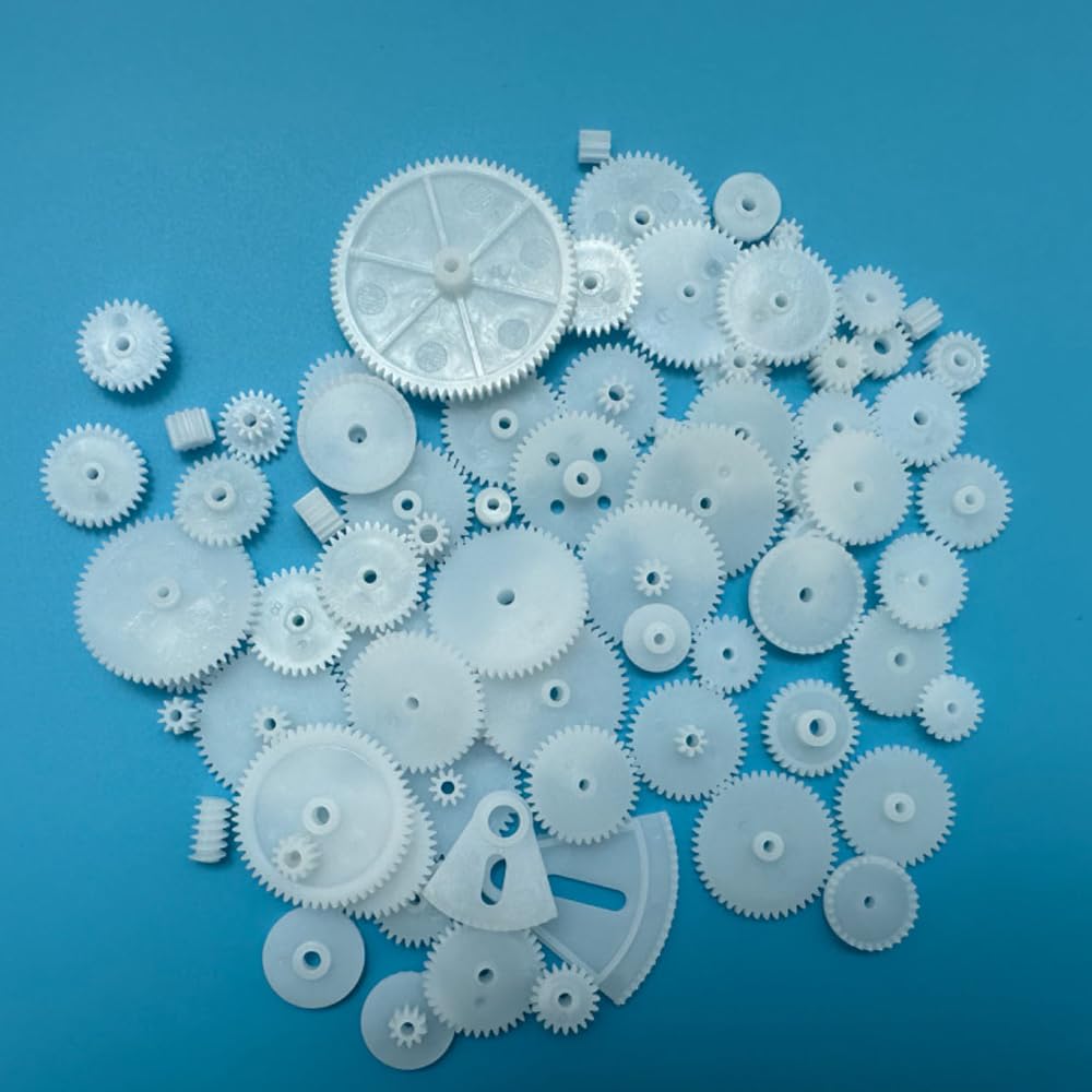 72PCS Small Motor Gears Plastic Gears for Motor RC Car Model Toy DIY Helicopter RC Toy Gear Replacement Module 0.5