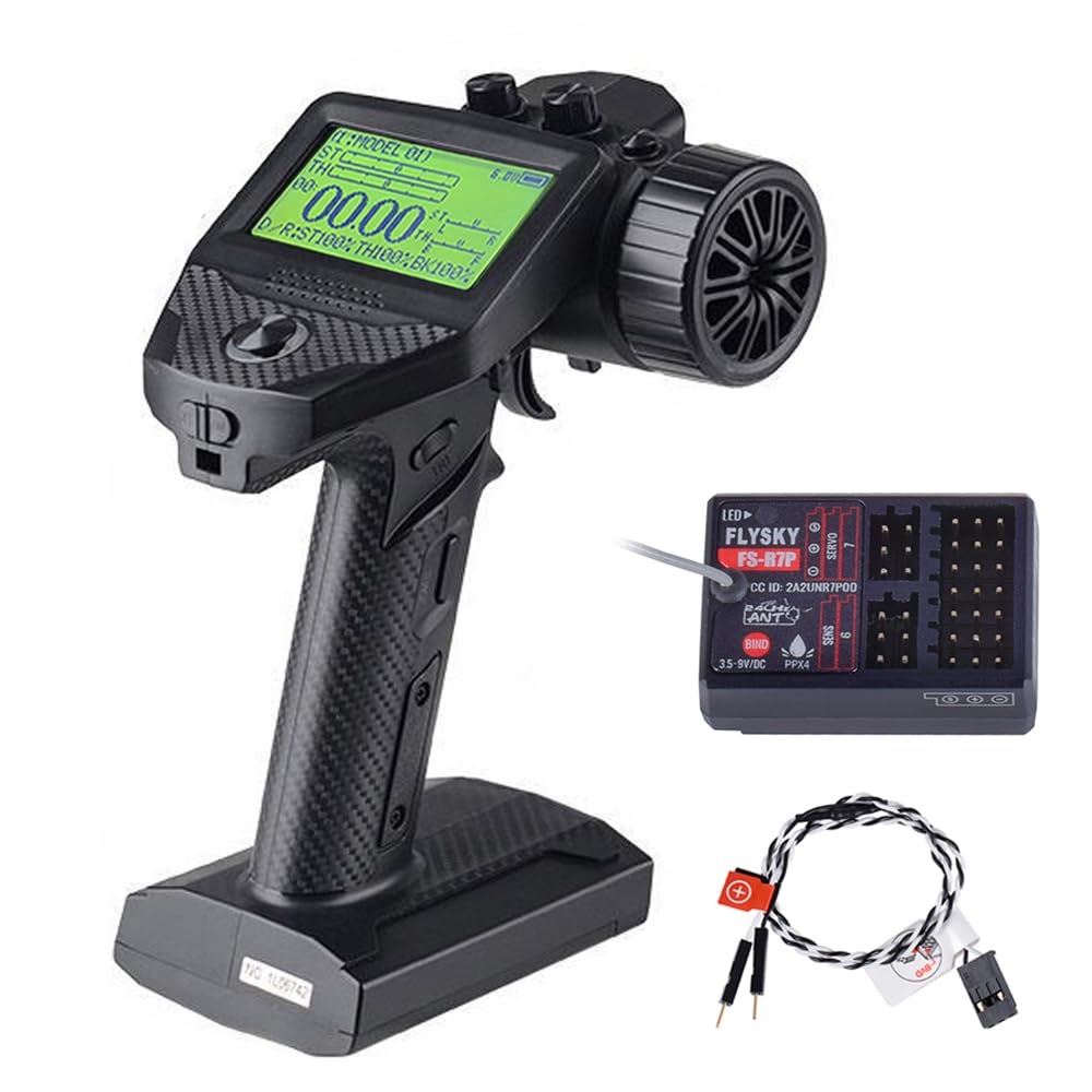 Goolrc Flysky Fs-G7P 7Ch Rc Transmitter With Fs-R7P Receiver, 2.4Ghz 7 Channels Remote Controller For Rc Car Boat