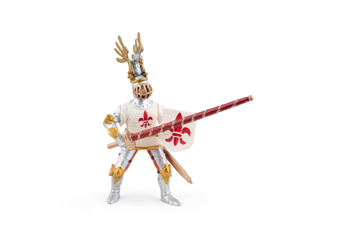 Papo -Hand-Painted - Figurine -Medieval-Fantasy -White Knight Fleur De Lys -39790 - Collectible - For Children - Suitable For Boys And Girls - From 3 Years Old