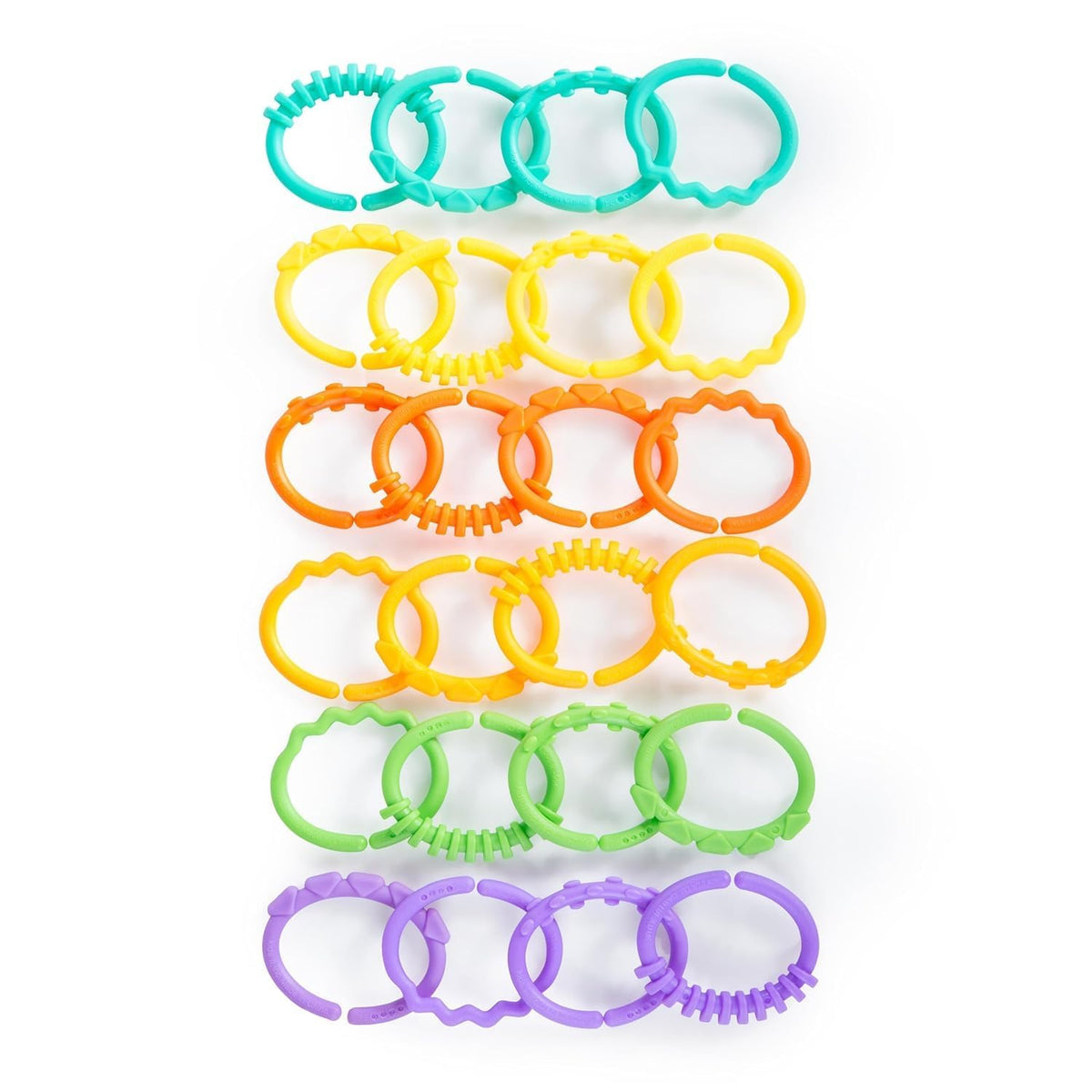 Exxelo (  ) Lots Of Links Baby Rings  Connecting Toys For Infants, Hanging Rings For Car Seat, Stroller & Travel, Early Learnin