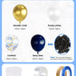 Haolongfa Navy Blue And Gold Confetti Balloons,12 Inch 60Pcs Pearl White And Metallic Gold Latex Balloons For Graduation,Birthda