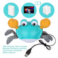 Pintreeland Crawling Crab Baby Toys With Music & Light, Tummy Time Interactive Toddler Toy Automatically Avoid Obstacles For Boys Or Girls (Blue)