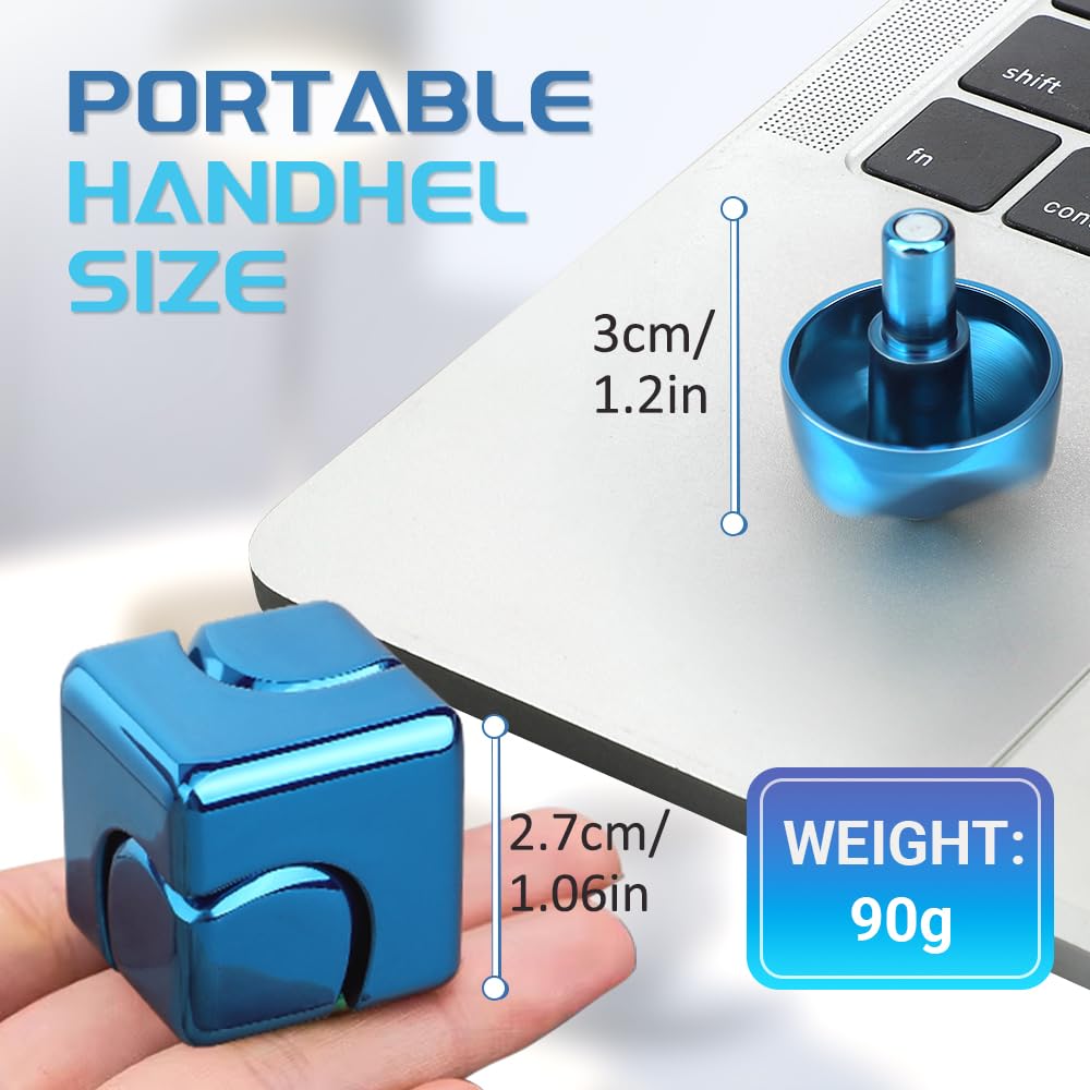 Dilabnba Infinity Cube Fidget Spinner Toy for Kid mature-themed  Metal Fidget Block Sensory Focus Toy for Boy Girl 3-12  Fingears Stress Relief Easter Stuff EDC Desktop (Blue)