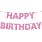 Pink Happy Birthday Banner,Glitter Birthday Party Decorations Gifts Bunting Garland For Girl Or Women
