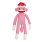 Plushland Adorable Sock Monkey, The Original Traditional Hand Knitted Stuffed Animal Toy Gift-For Kids, Babies, Teens, Girls And Boys Baby Doll Present Puppet 20 Inches (New Pink)