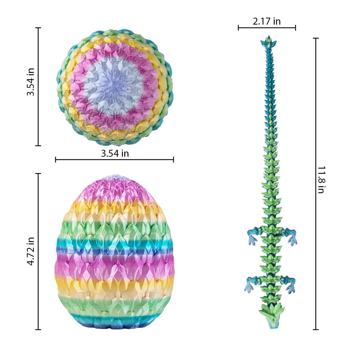3D Printed Dragon Egg,Fidget Toy For Birthday, Executive Desk Toys For Adults And Kids (Multicolour)