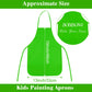 BOUBONI 12 Pieces Green Kids Painting Aprons Kids Art Aprons with 2 Roomy Pockets Kids Aprons for Art Painting Activity Kitchen