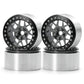 RCLIONS 2.2inch Beadlock Wheels Rims 35mm for 1/10th Scale RC Rock Crawler Model Car -Pack of 4 (Titanium Color)