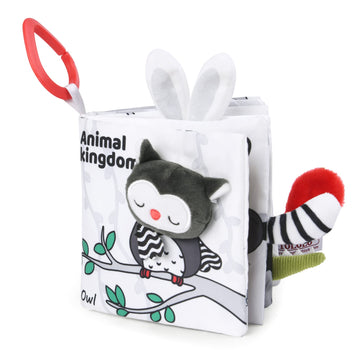 Vicloon Soft Cloth Baby Books, Baby Books 0-6 Months, 3D Black And White High Contrast Soft Cloth Book, Washable Non-Toxic Early Baby Book