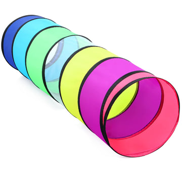 Colorful Baby Play Tunnel For Toddlers With Mesh Window, Cat Tunnel For Dogs Pets, Kids Crawling Tunnel Play Tent Pop Up Toddlers Tunnel Indoor Outdoor Toy Gift (Rainbow Baby Tunnel)
