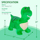 INPANY Bouncy Dinosaur Hopper Toy - Green Plush Inflatable Ride-On for Toddlers, Big Size, Ideal Birthday Gift for 2-4 Year Olds